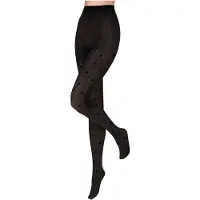 Sarlini Panty zwart/zilver met stippen 40den L/XL