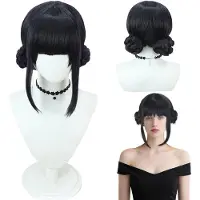 LONGZIMING -Anime Cosplay Pruik - Zwarte Anime Cosplaypruik - Pruiken Dames - Korte Vlechtpruik van Hittebestendige Kunstvezels - voor Conventies, Podium en Feest