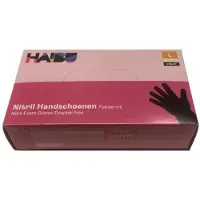 Haibu Essentials Nitril Handschoenen Poedervrij Zwart - Wegwerp Handschoenen Maat L - 100 Stuks