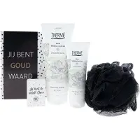 Therme Cadeauset Zen White Lotus – 5-delig – Douche + Hand Balm + Chocoladewens + Oma-zeep + Puff – Cadeau voor oma