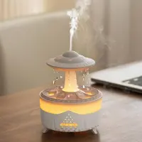 Dnntunk Raindrop-Ufo Aroma Diffuser - Luchtbevochtiger Aromadiffusers met 4 Licht-opties - Geurverspreider Vernevelaar - Aromatherapie Aromadiffusers - Bureaulamp - Wit