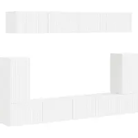vidaXL TV-kastset, wandmontage, 5 stuks, wit, houtvezel