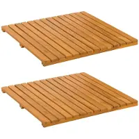 vidaXL Badmat Effen Bruin 50 x 50 cm Massief Acacia Hout