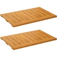 vidaXL Badmat 2 st Naturel 60 x 40 cm Massief Acacia Hout