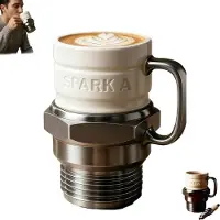 LONGZIMING -Mok – Beker – Koffiebeker – Keramische Bougiemok 300ml – Authentiek Motorbougie-Design – Stevig en Warmhoudend – Leuk Cadeau voor Autoliefhebbers, Monteurs en Motorfans