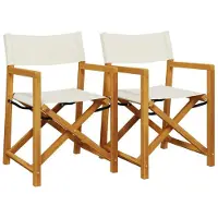 vidaXL Regisseursstoelen 2 st inklapbaar stof crèmewit