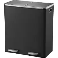 Kitchen Move Keukenbak Met Pedaalsorteerstaal 60l (30 + 30) - Zwart - Major