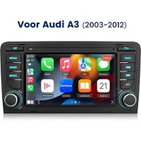 Hexinex Quad-Core autoradio Geschikt voor Audi A3 S3 - Draadloos CarPlay, Android Auto, Android 15, multimediaspeler, 2GB+64GB