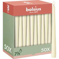 Bolsius - Gladde Dinerkaarsen - 50 stuks - Ivoor - 24,5 cm - Voordeelverpakking
