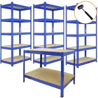 Monster Racking 3 x 90cm & 2 x 120cm Blauwe Heavy Duty 5-Laags Stellingkast
