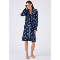 Damart - Thermolactyl nachthemd met knoopsluiting - Dames - Blauw - 42-44 (M)