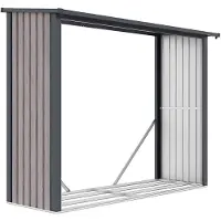 Vente-unique Houtstapelplaats van gegalvaniseerd staal 4,1 m3 WINWOOD - L242 x D89 x H190 cm
