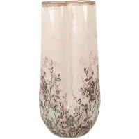 Clayre & Eef Vaas Ø 16x36 cm Beige Keramiek
