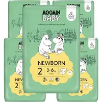 Moomin Baby Eco Wegwerpluiers - 280 stuks - Maat 2 - 3 t/m 6 kg - Hypoallergeen – Gevoelige Huid – Parfumvrij - MaandBox