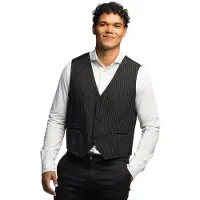Boland - Gilet Pinstripe zwart (L/XL) - Volwassenen - Maffia - 20's - Gangster - Roaring Twenties - Cosplay - Carnaval - Themafeest