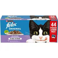 Felix pouch original in gelei mix box rund/kip/tonijn/zalm - 44x85 gr - Kattenvoer - Kattenbrokken