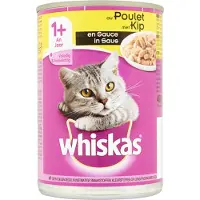 Whiskas 12x Blik Adult Brokjes in Saus Kip 400 gr