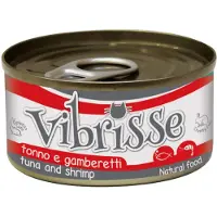 VIBRISSE Kat Natvoer - Tonijn en Garnalen - 24x70gr, Vochtige Voeding Zonder Toevoegingen