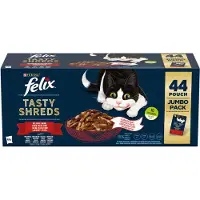 Felix heerlijke reepjes farm selectie rund/kip/eend/kalkoen - 44x80 gr - Kattenvoer - Kattenbrokken