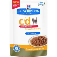 Hill's Pet Nutrition C/D Urinary Stress Feline met Zalm 12x85 g Zakje
