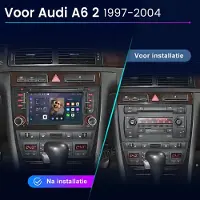 Junsun Autoradio Geschikt voor Audi A6 4B2 4B5 C5 (1997-2005) met Android 15, GPS Navigatie, WIFI, Bluetooth, Carplay, Android Auto, FM RDS, SWC en BOSE Systeem | 2+32GB