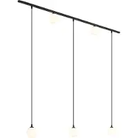QAZQA Modern railsysteem zwart met 2 spots en 3 hanglampen 1-fase - Slimline Eira