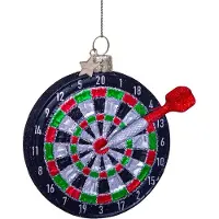 Vondels Kerstornament Glass Black Dartboard 8,5 cm