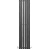 MonsterShop Design Radiator Sierradiator Verwarming - Antraciet - 1800 mm x 420 mm - Inclusief Schoonmaakborstel + Bevestigingsset - Plat Verticaal
