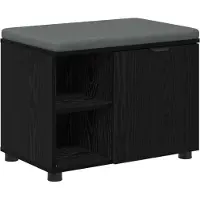 vidaXL Hallenbank Zwarte Eik 60 x 38 x 46 cm Geengineerd Hout en Stof