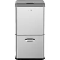 EKO - Vintage Sensor Bin 32+18 liter - Powdercoated Steel ABS - Matt Edelstahl