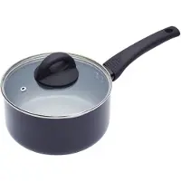 Masterclass KitchenCraft anti-aanbak keramische kookpan, geschikt voor inductiekookplaten, 18 cm - zwart
