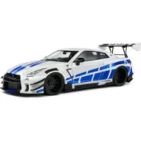 Solido Nissan GT-R (R35) W/ Liberty Walk Body Kit 2.0 '24, zilver schaal 1:18