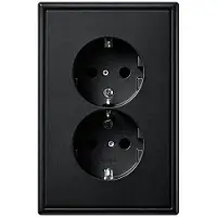 JUNG LS990 Dubbele Stopcontactuitgang Matt Zwart (Europese Stekkerdoos) - LS5015KISWM