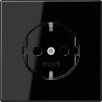 JUNG LS1520NSW Wandcontactdoos met randaarde Inzetstuk 1-voudig Zwart 1 stuk(s)