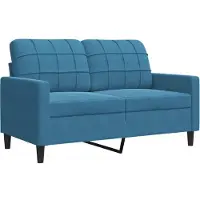 vidaXL Tweezitsbank 120 cm fluweel blauw