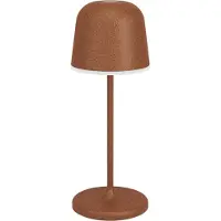 Eglo Mannera-S Tafellamp - Priklamp - Oplaadbaar (tot 28 uur licht) - 20 cm - Roestbruin/Wit - Draadloos - Dimbaar - Binnen en Buiten
