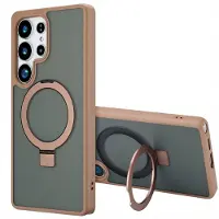 Accezz Ring Stand Backcover met MagSafe voor de Samsung Galaxy S25 Ultra - Bruin