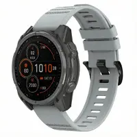 IMoshion QuickFit Stripe Siliconenbandje - Garmin 22 mm aansluiting - Grijs