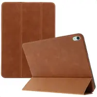 Accezz Leather Trifold Bookcase voor de Apple iPad 11 (2025) 11 inch A16 / iPad 10 (2022) 10.9 inch - Cognac