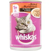 Whiskas blik adult brokjes rund in saus 400 gram