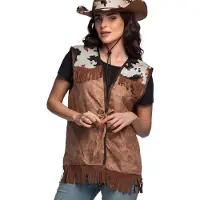 Boland Cowboys/Western carnaval verkleed shirt/jack/vestje - bruin - voor dames - one size