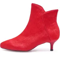 Woden Enkellaarsjes 'Saga Cowhair' rood