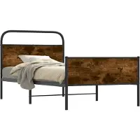 vidaXL Bedframe zonder matras bewerkt hout sonoma eikenkleur 100x190cm