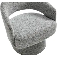 Vente-unique Draaibare fauteuil in grijze chenille stof - FEDOTE