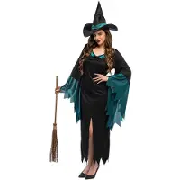 Boland Party Heksenjurk - zwart / blauw - dames - Halloween verkleedkleding heks - heksenkleding 38