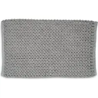 kela Badkamer Vloerkleed, Badmat, 120 x 70 cm, Grijs, Gerecycled Polyester, Katoen - | Masha