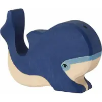 Gollnest & Kiesel Zeedieren - Blauwe Walvis Klein - 10X2X8Cm - Houten Figuur - Handgemaakt