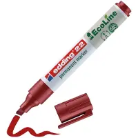 Edding 22 EcoLine Permanente Marker, Beitelvormige Punt, 1 - 5 mm, Rood