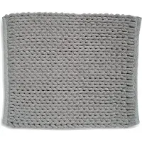 kela Badkamer Vloerkleed, Badmat, 65 x 55 cm, Grijs, Gerecycled Polyester, Katoen - | Masha