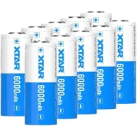 XTAR 10 stuks 26650 oplaadbare lithium batterijen (3.6 V, 6000 mAh, 10A)